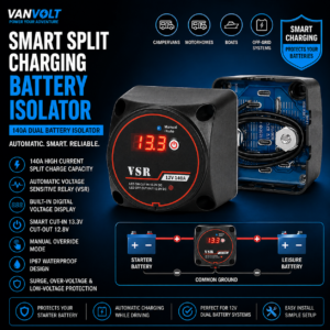 Smart Dual Battery Isolator – Automatic Split Charge Relay (140A)