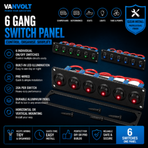 6 Gang LED Switch Panel – Pre-Wired Power Control Board