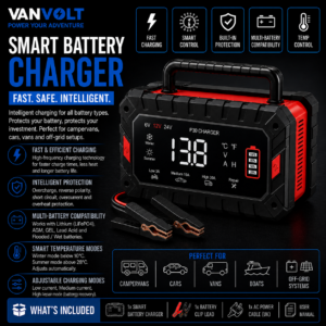 Smart Battery Charger – 6V / 12V / 24V Fast Charge (30A)