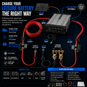 Pre-Wired Leisure Battery Split Charge Full Kit – Solar MPPT Built In