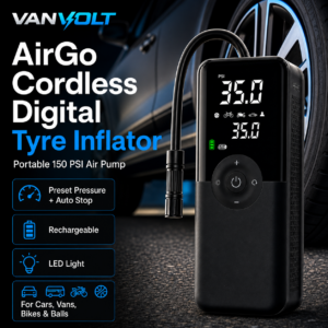 VanVolt AirGo™ Cordless Digital Tyre Inflator - Portable 150 PSI Air Pump